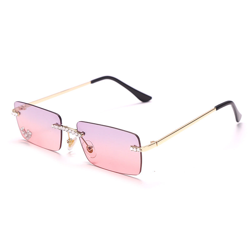 Frameless Trimmed Sunglasses