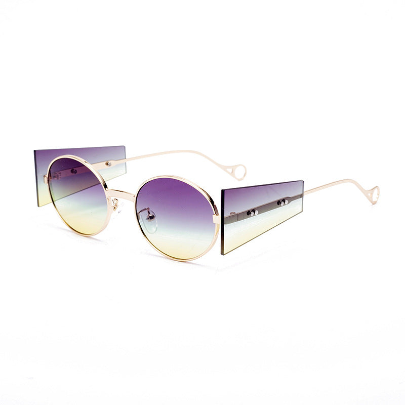 New Mens And Womens Fashion Trend Sunglasses Punk Steam Round Sunglasses
