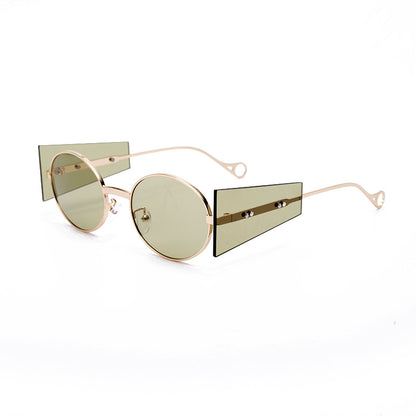New Mens And Womens Fashion Trend Sunglasses Punk Steam Round Sunglasses