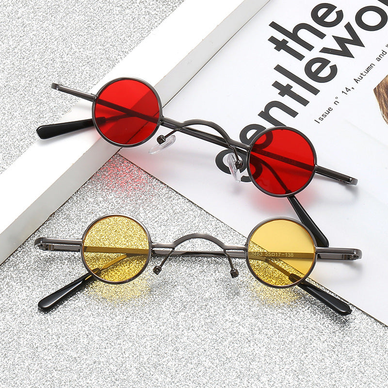 Super Small Round Frame Retro Sunglasses For Men Women Prince Glasses Hip Hop Sunglasses