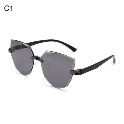 Cross-border Hot Selling Frameless One-piece Jelly Color Transparent Sun Glasses