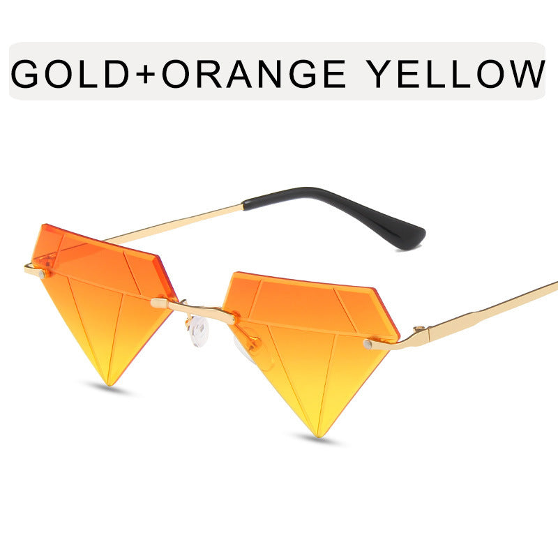 Frameless Personalized Women's Sunglasses Small Frame Live Broadcast Hot Funny Glasses