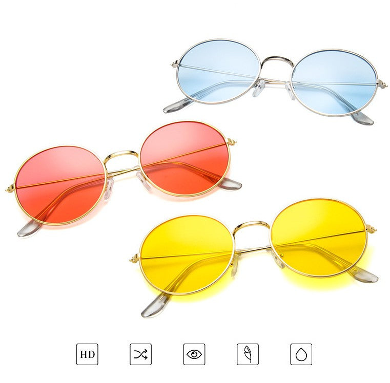 Korean round jelly sunglasses transparent ocean sunglasses sunglasses vintage sunglasses 3019