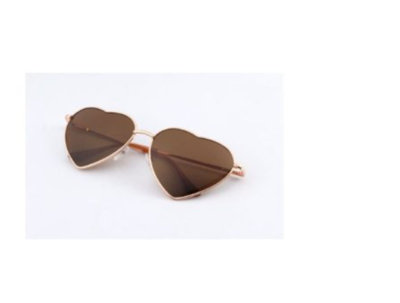 Metal Love Sunglasses, Peach Heart Ocean Sunglasses