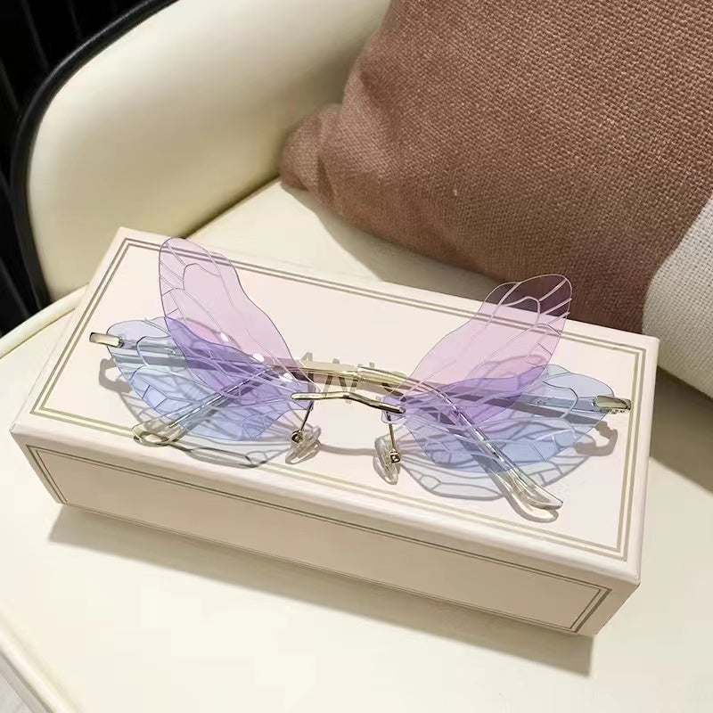 Wing Chain Decorative Women's Sunglasses Photo Glasses