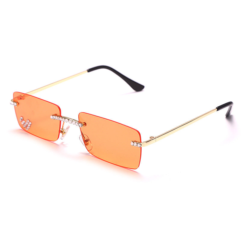 Frameless Trimmed Sunglasses