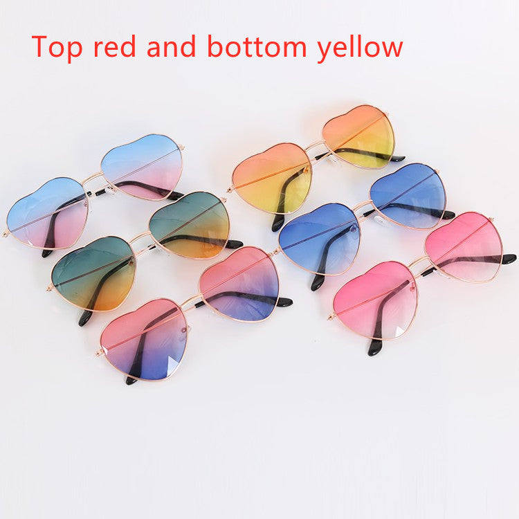 Metal Love Sunglasses, Peach Heart Ocean Sunglasses