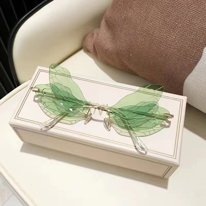 Wing Chain Decorative Women's Sunglasses Photo Glasses