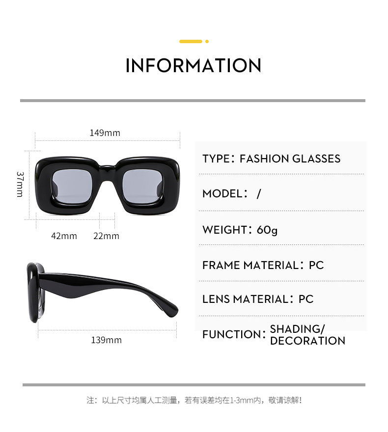 Inflatable Expandable Funny Square Catwalk Street Snap Sunglasses