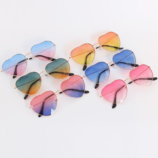 Metal Love Sunglasses, Peach Heart Ocean Sunglasses