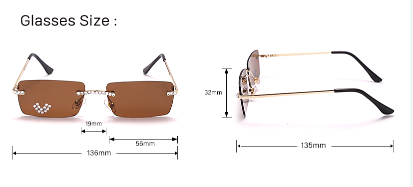 Frameless Trimmed Sunglasses