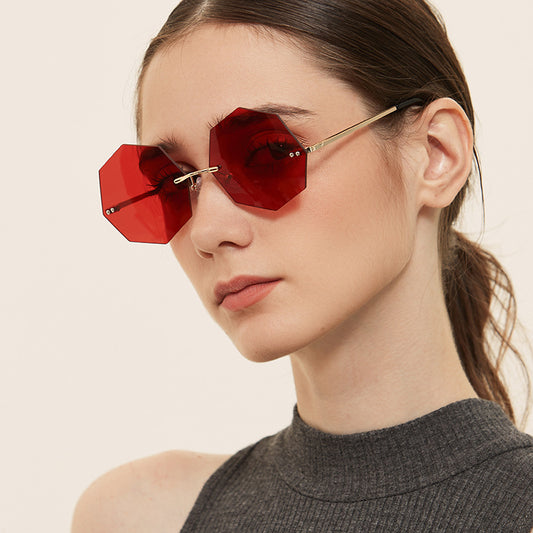 Women's Polygonal Frameless Sunglasses