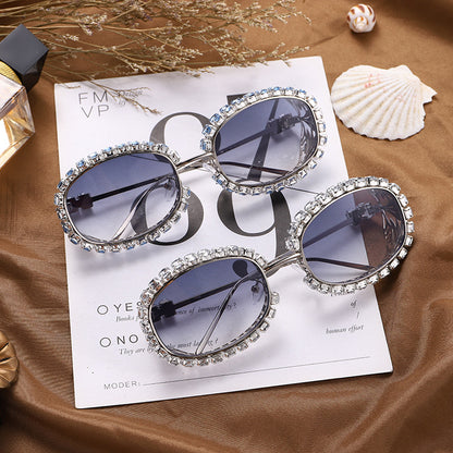Steampunk Hollowed Out Metal Oval Tech Sense Sunglasses Personality Trend