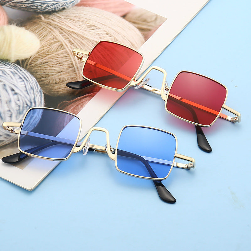 Retro Hip Hop Small Frame Square Douyin Online Influencer Street Shot Mini Glasses Funny Sunglasses Small Prince Glasses